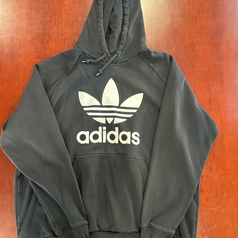 Adidas Men's Charcoal Hoodie Sweater